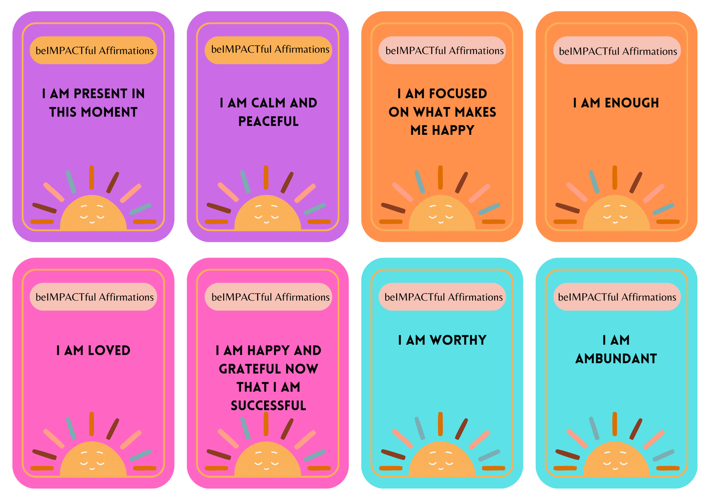 beIMPACTful affirmation cards.